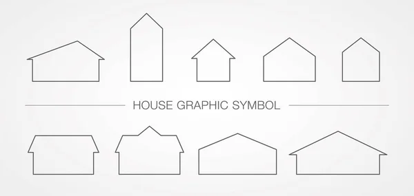 Basit ev şekli sembolü grafik element vektörü seti