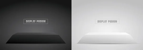 nesnenizi koymak için siyah ve beyaz minimal trapezoid podyum 3d görüntü vektörü