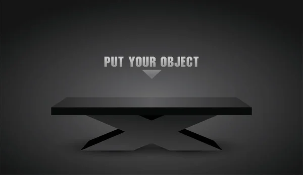 cool black x biçimli ürün podyumu 3d illüstrasyon vektörü