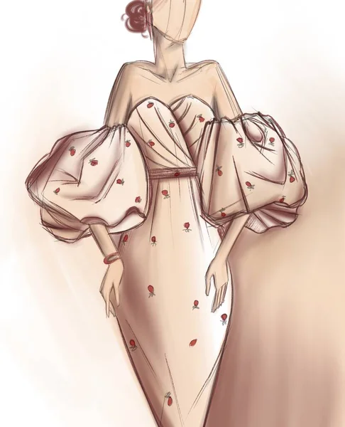 Dress design for girl sketch hot sale