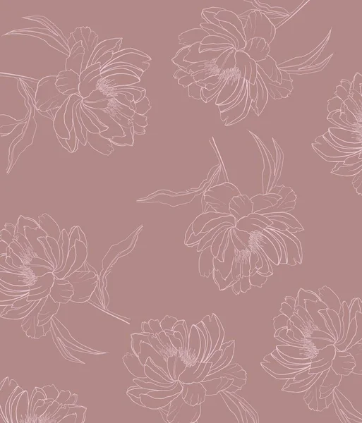 Floral Pattern Pastel Colors Pattern Image Peony Lines — Stock Photo, Image