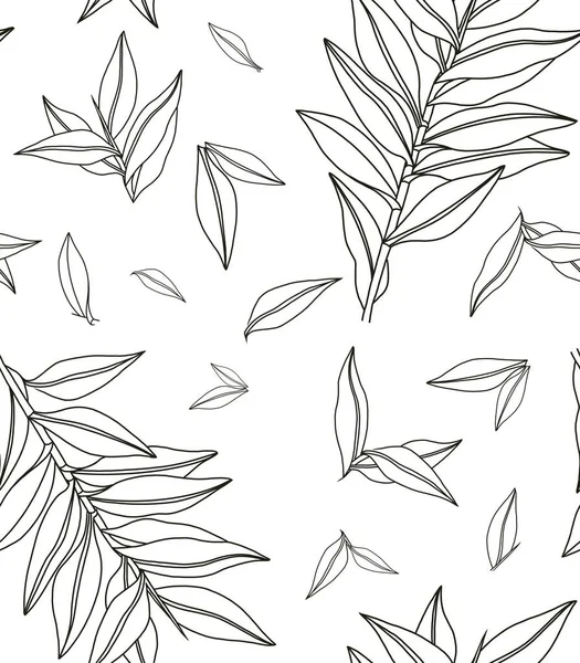 Безшовний Квітковий Візерунок Силует Квітки Лініями Друк Текстилі Шпалерах Одязі — стокове фото