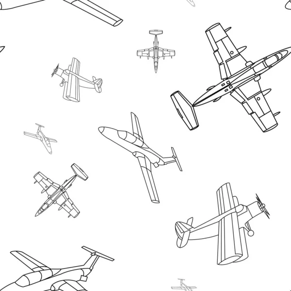 Pozadí Čárami Bezproblémový Dětský Vzor Grafickými Obrázky Letadel Tisk Pro — Stock fotografie