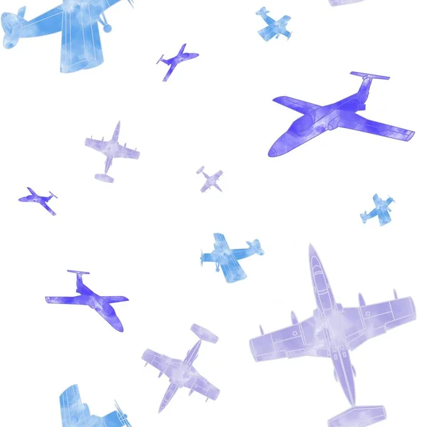 Pozadí Čárami Barvách Bezproblémový Dětský Vzor Grafickými Obrázky Letadel Tisk — Stock fotografie