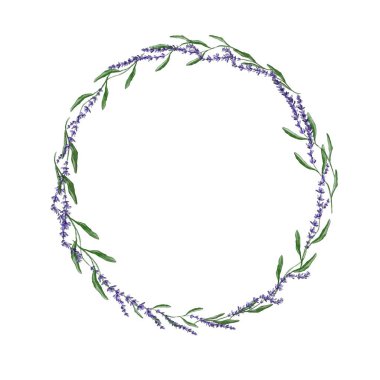 Mor-yeşil gözlüklü çiçek deseni. Kartpostal için lavanta çerçevesi, mağaza için davetiye veya logo.