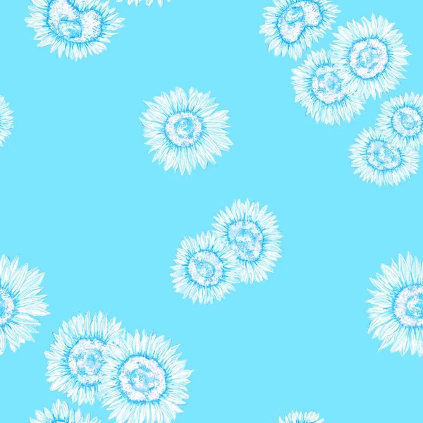 Seamless Floral Pattern Image Sunflowers Background Sunflowers Print Textiles Wallpapers — Stock Photo, Image