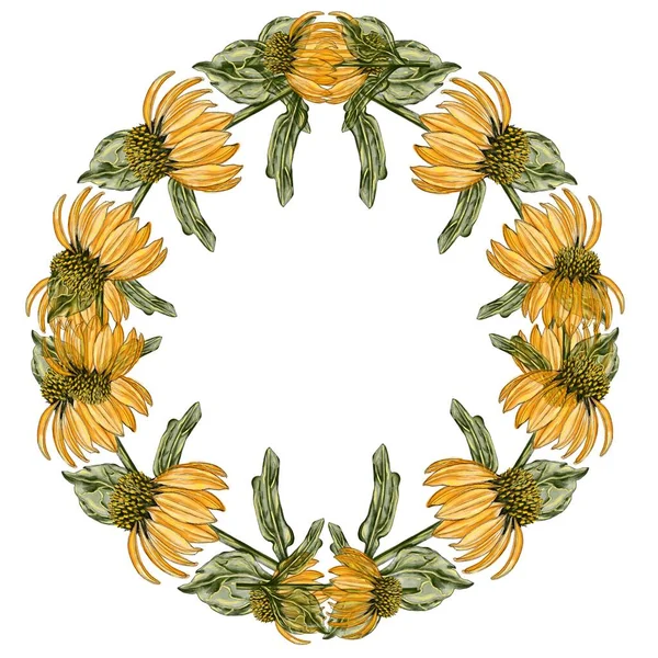 Blumengestell Für Grußkarten Grußkarten Einladungen Leuchtende Abbildungen Von Sonnenblumen — Stockfoto