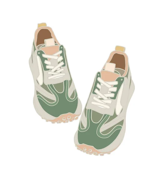Sneakers Sketch Con Linee Nere Illustrazione Stilizzata Minimalista Delle Sneakers — Foto Stock