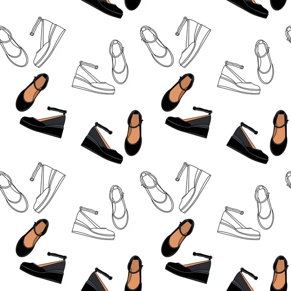 Ayakkabı Görüntüsü Olan Kusursuz Bir Desen Ayakkabının Stilistik Görüntüsü Paket — Stok fotoğraf