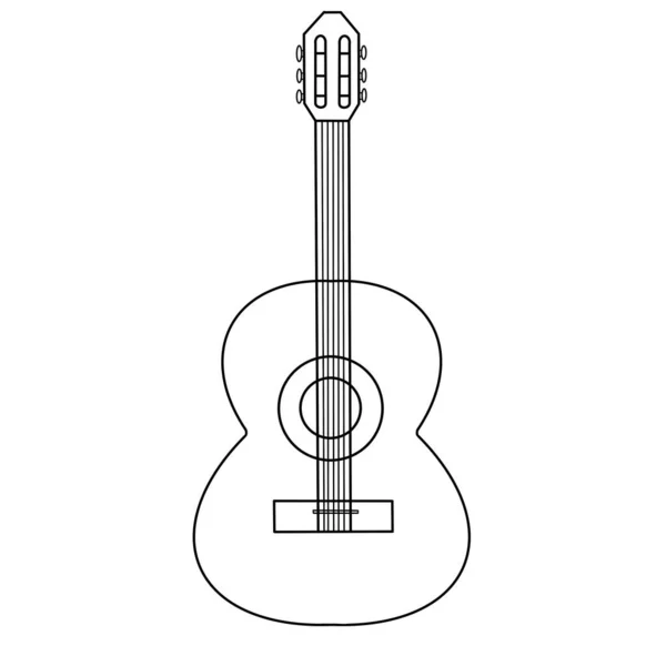 Stilistisk Skiss Gitarr Minimalistisk Skiss Ett Musikinstrument Skriv För Vykort — Stockfoto