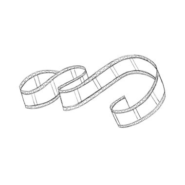 Kamera için küçük bir film illüstrasyonu. Fotoğraf için çizim filmi.