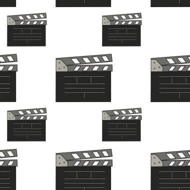 Kusursuz desenler ve film alkış tahtası görüntüsü. Sinemada posterler, kartpostallar, duvar kağıtları, tekstil.
