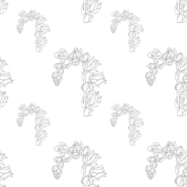 hand drawn collection of leaves. Seamless pattern with drawn echeverias. Floral print for textiles, wallpaper, postcards, accessories, logos. Print for clothes, posters.