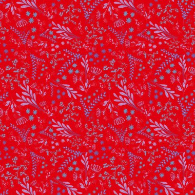Seamless pattern with small flower sprigs. Pattern for textiles, wallpaper, wrapping paper, accessories. Print for clothes, shoes, postcards, invitations, greetings.