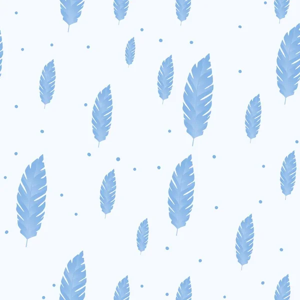 Seamless pattern in blue shades. Pattern with blue feathers. Pattern for textiles, wallpaper, clothes, accessories. Print of postcards, greetings, cards