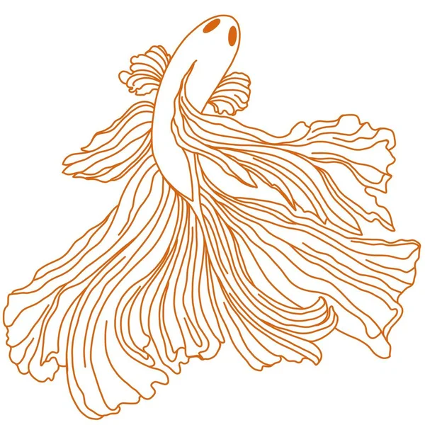 Balıkların minimalist çizimi. Dövme için fikir. Bir balığın doğrusal sadeleştirilmiş görüntüsü. Tekstil, aksesuar, logo, poster baskısı.