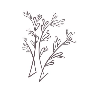 Soyut arkaplan. Minimum el çizimi bitkisel sanat. Logo ya da dövme için illüstrasyon, davetiye tarih kartını kaydet