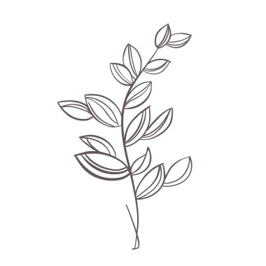 Soyut arkaplan. Minimum el çizimi bitkisel sanat. Logo ya da dövme için illüstrasyon, davetiye tarih kartını kaydet