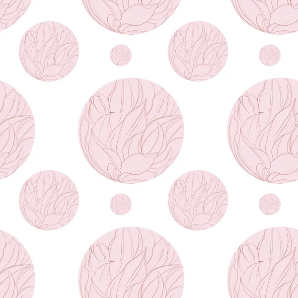 Απρόσκοπτη Floral Σχέδιο Ροζ Τόνους Ροζ Αφηρημένοι Κύκλοι Σχέδιο Από — Φωτογραφία Αρχείου