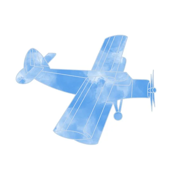 Ilustrace Tryskového Letadla Barvě Minimalistického Stylu Nápad Plakát Logo Tisk — Stock fotografie