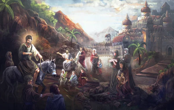 Jesus Christ Entering Jerusalem — Stock Photo, Image