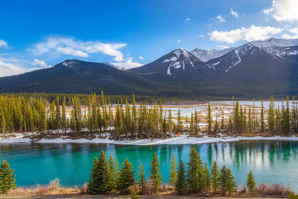 Turquoise River Through The Banff Mountains