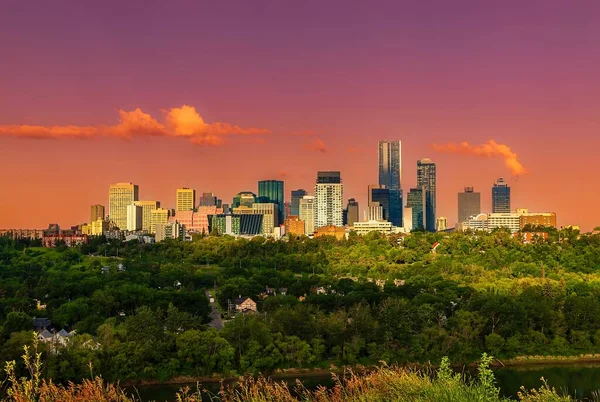 Sunrise Edmonton Skyline — Stock Photo, Image