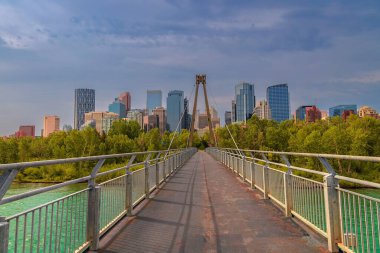 Şehir Köprüsü Calgary 'ye doğru gidiyor.