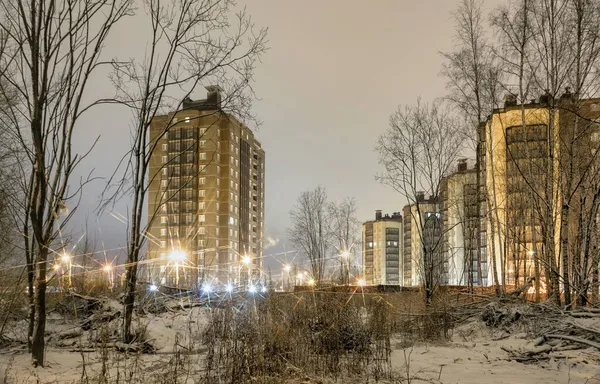 Utveckling Nya Bostadshus Gatan Zavodskaja Byn Ust Slavyanka Sankt Petersburg — Stockfoto