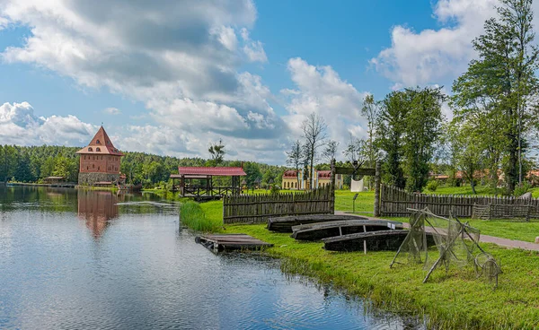 Wieś Сула Столбцовский Rejon Mińsk Obwód Białoruś Sierpnia 2019 Zamek — Zdjęcie stockowe