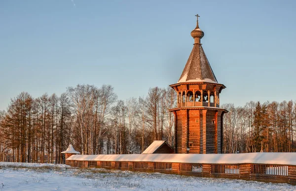 Leningrad bölgesindeki Nevsky orman parkında bulunan Katedral. 16 Aralık 2012. 