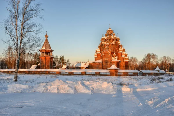 Leningrad bölgesindeki Nevsky orman parkında bulunan Katedral. 16 Aralık 2012. 