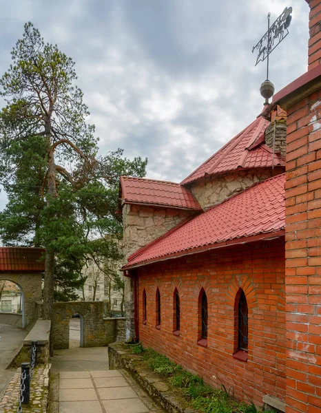 Andersengrad. Solnechnaya st., 3, Sosnovy Bor, Russia. May 10, 2021 Children\'s play complex in the city of Sosnovy Bor, opened in 1980 and dedicated to the 175th anniversary of the storyteller Hans Christian Andersen.