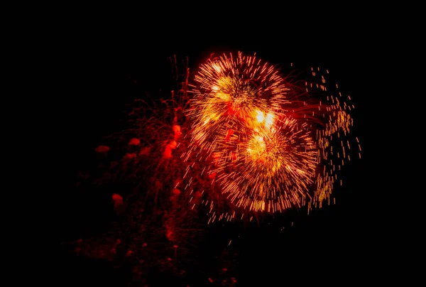 Fuochi Artificio Nel Cielo Notturno Onore Del Giorno Della Vittoria — Foto Stock