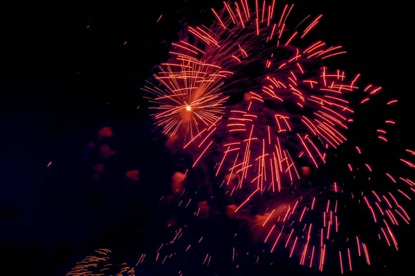 Fireworks Night Sky Honor Victory Day — Stock Photo, Image