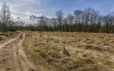 Kırsalda güneşli bir bahar günü. 