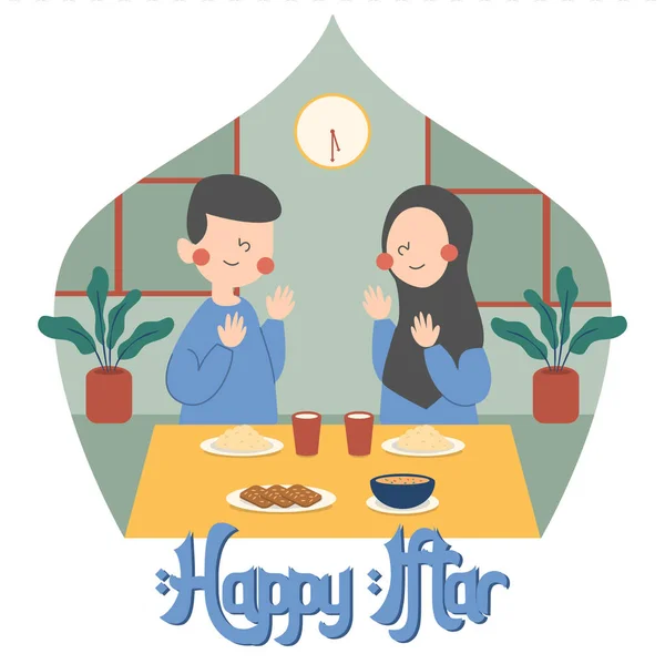 İftar partisindeki Müslüman çift