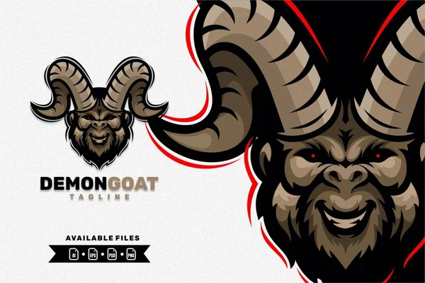 Demon Get Maskot Logotyp — Stock vektor