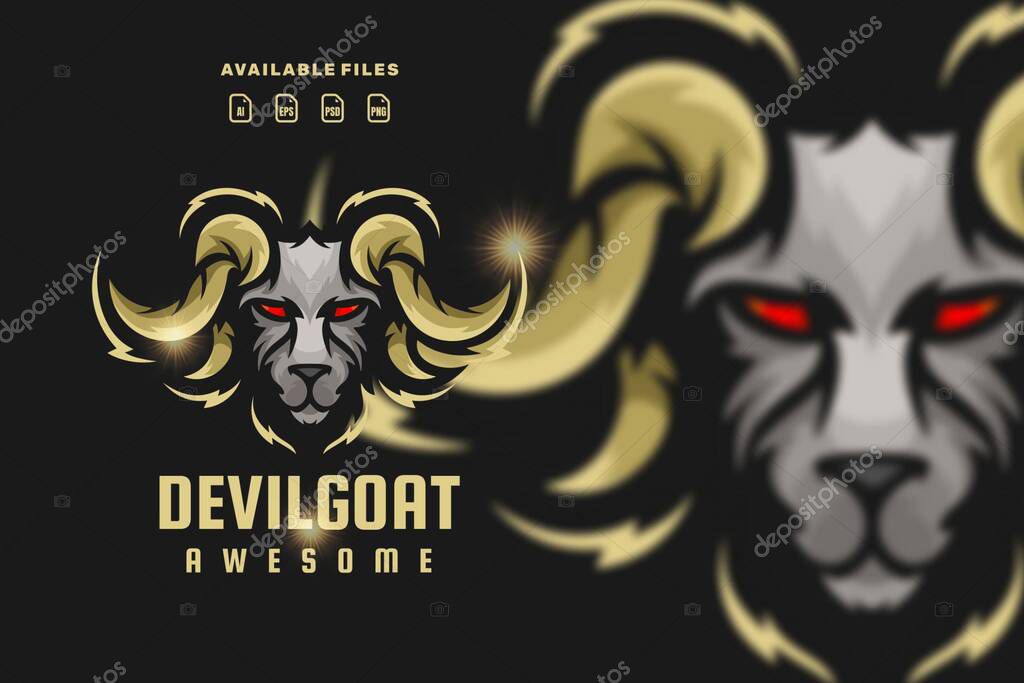 Devil goat character mascot logo