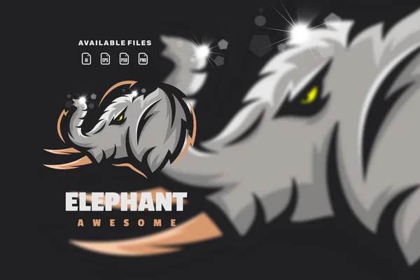 Elefant Charakter Maskottchen Logo — Stockvektor