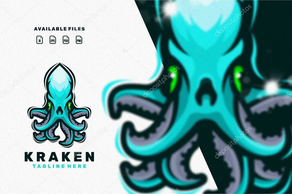 kraken character mascot logo