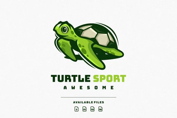 Sköldpadda Boll Tecknad Karaktär Maskot Logotyp — Stock vektor