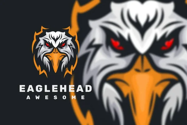 Adler Kopf Charakter Maskottchen Logo — Stockvektor