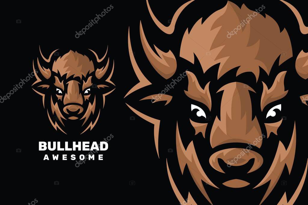 Bison head character mascot logo