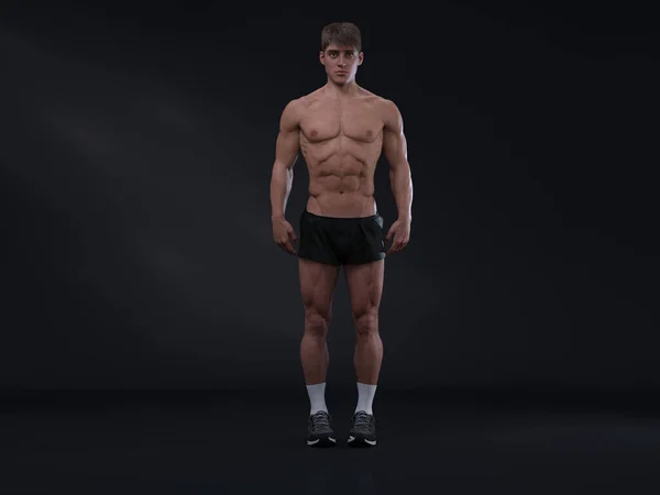3Dレンダリング 立っている男性の形態 ボディタイプの肖像 — ストック写真