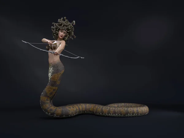 Render Medusa Gorgon Karaktär Från Grekisk Mytologi Kvinnlig Karaktär Från — Stockfoto