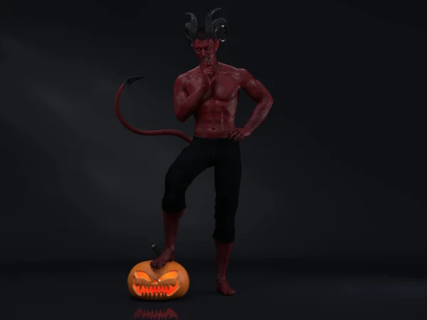 Render Mężczyzna Diabeł Postać Horror Postać Halloween — Zdjęcie stockowe