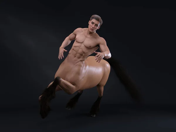 Representación Retrato Del Apuesto Centauro Masculino Posando Cuerpo Con Fondo —  Fotos de Stock