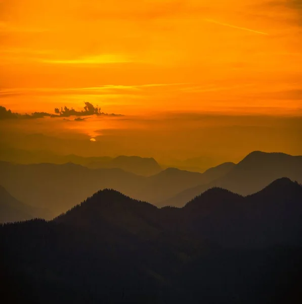 Scenic Summer Scenery Awesome Sunset Landscape Beautiful Nature Background Mountains — Stock Photo, Image