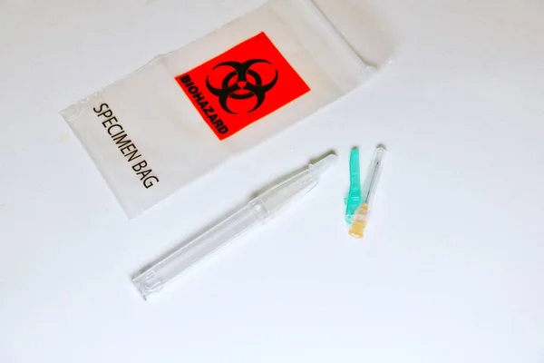 Arterial Blood Gas Analysis Kit Including Needle Alcohol Swab Gauze — Stock Photo, Image